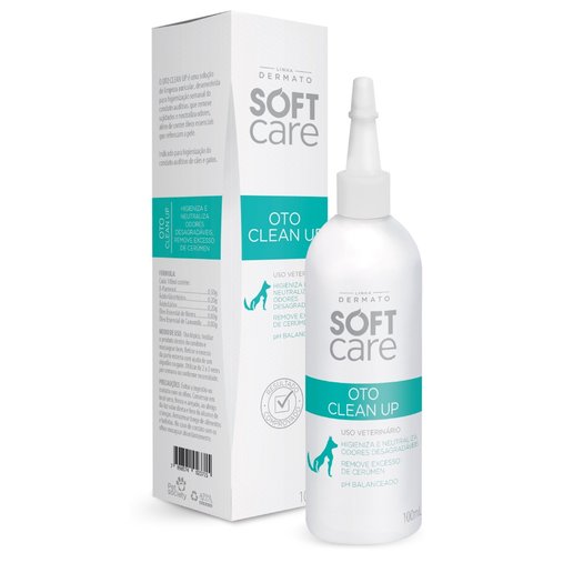 Limpador Auricular Soft Care Oto Clean Up para Cães e Gatos 100ml