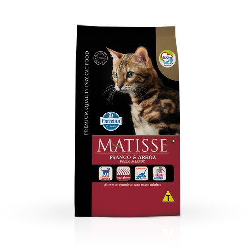 Ração Matisse para Gatos Adultos Sabor Frango e Arroz 2Kg
