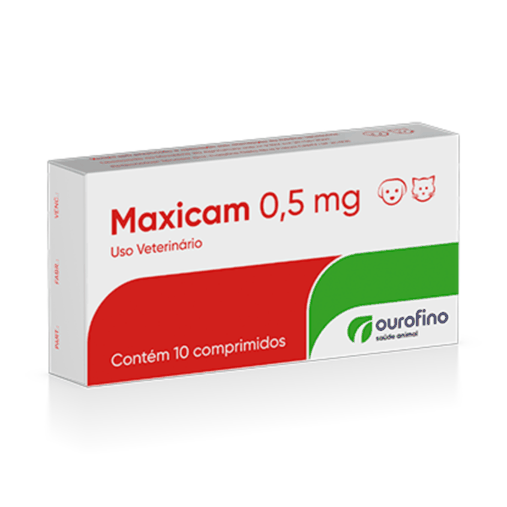 Maxicam 0,5mg Anti-inflamatório para Cães e Gatos 10 comprimidos