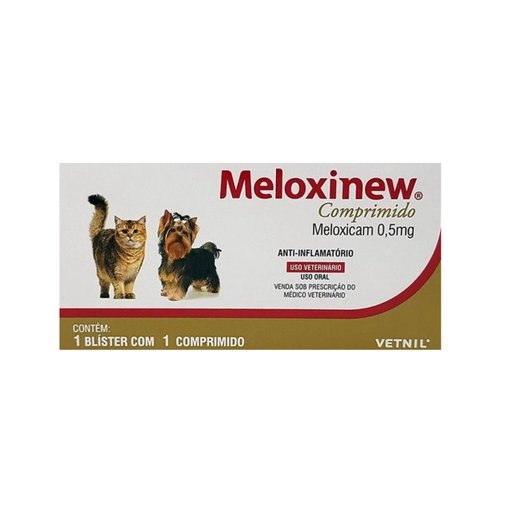 Anti-Inflamatório Vetnil Meloxinew 0,5mg para Cães e Gatos 1 comprimido