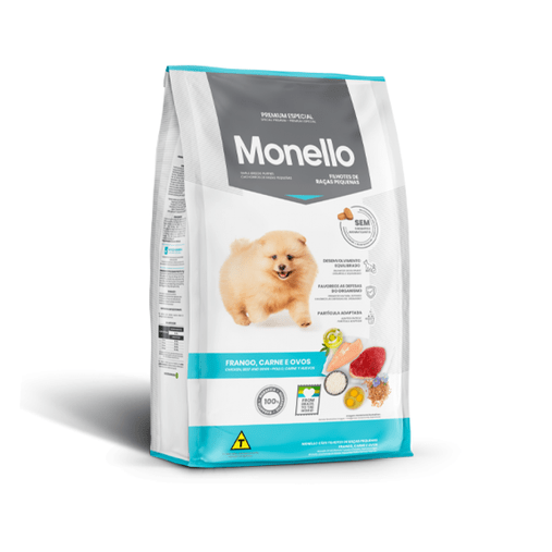 Ração Monello Dog para Cães Filhotes Raças Pequenas sabor Frango 15Kg