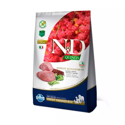 Ração N&D Quinoa Canine Weight Management para Cães Adultos de Todas as Raças Sabor Cordeiro 10,1Kg