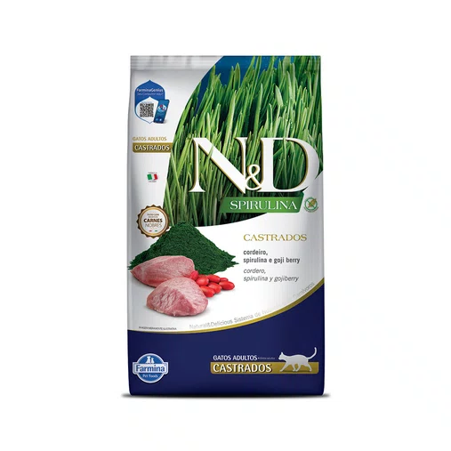 N&D SPIRULINA GATO CASTRADO CORDEIRO 1,5KG