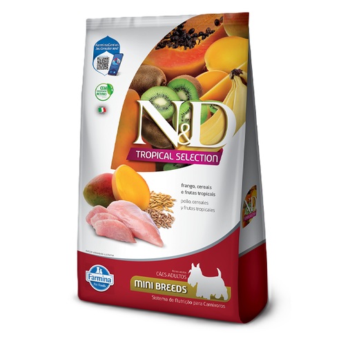 Ração N&D Tropical para Cães Adultos Raças Pequenas Sabor Frango Pague 10 Leve 12Kg