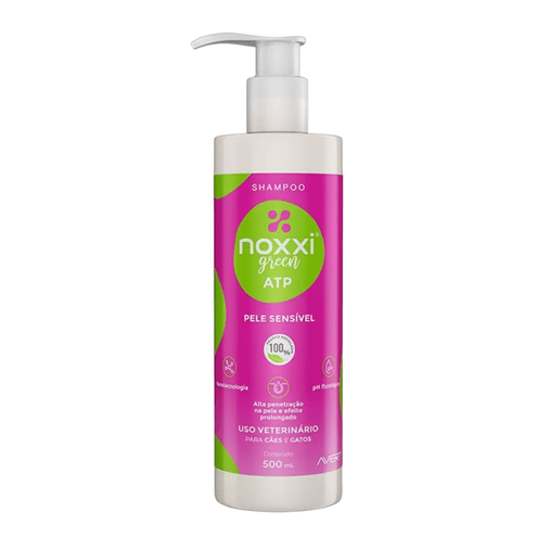 Shampoo Pele Sensível Avert Noxxi Green ATP para Cães e Gatos 500ml