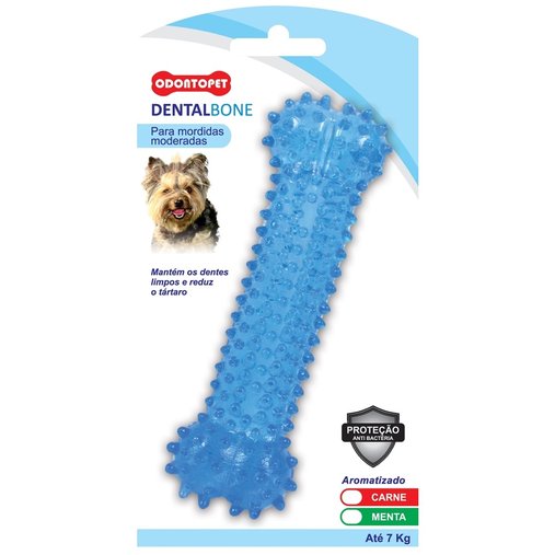 Brinquedo Odontopet Osso Dental Bone Azul 7kg para Cães