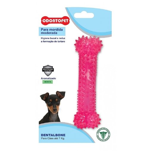 Brinquedo Odontopet Osso Dental Bone Rosa 7kg para Cães