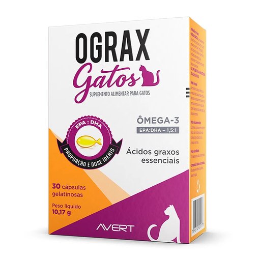 Suplemento Avert Ograx para Gatos 30 Comprimidos