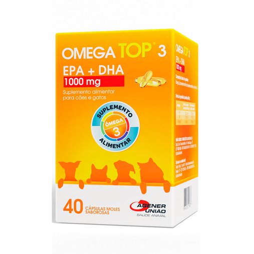 Suplemento Alimentar Ômega Top 3 para Cães e Gatos 1000mg