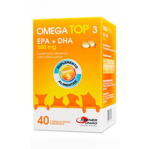 Suplemento Alimentar Ômega Top 3 para Cães e Gatos 500mg