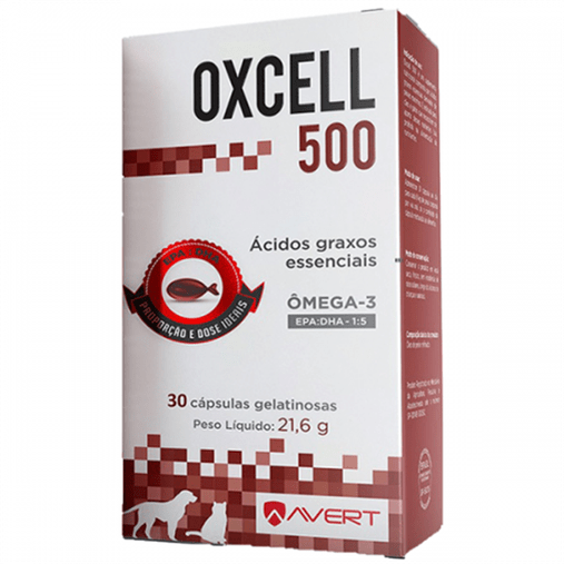 Suplemento Avert Oxcell 500 para Cães e Gatos 30 Cápsulas