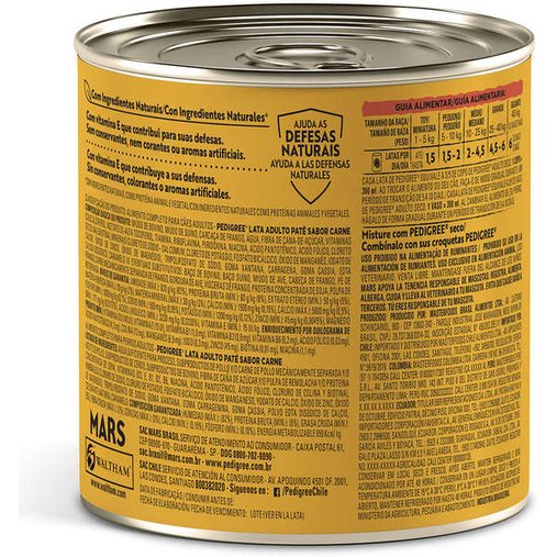 Patê Pedigree para Cães Adultos Sabor Carne 280g