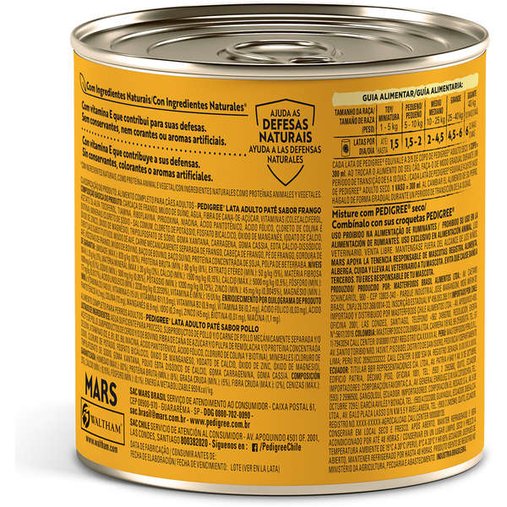 Patê Pedigree para Cães Adultos Sabor Frango 280g