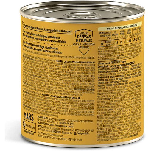 Patê Pedigree para Cães Adultos Sabor Frango ao Molho 290g