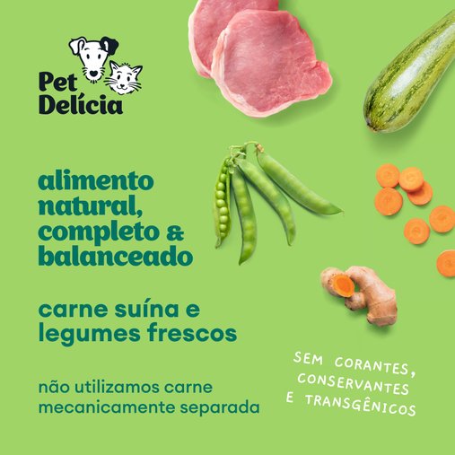 Patê Pet Delícia Natural para Cães Adultos Sabor Carreteiro Suíno 320g