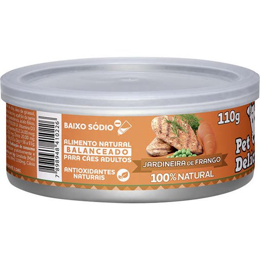 Patê Pet Delícia Natural para Cães Adultos Sabor Jardineira de Frango 110g