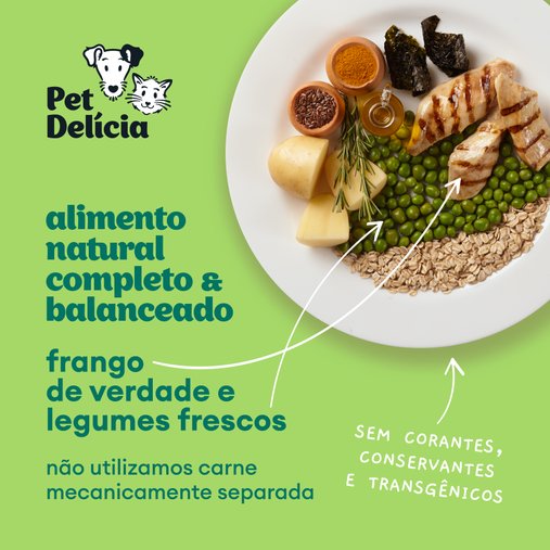 Patê Pet Delícia Natural para Cães Adultos Sabor Jardineira de Frango 320g