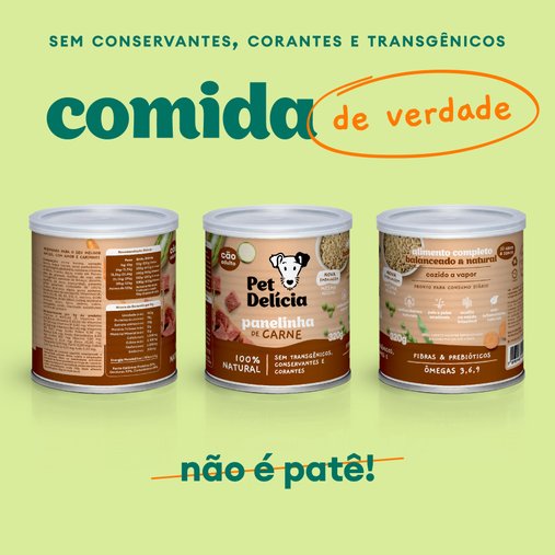 Patê Pet Delícia Natural para Cães Adultos Sabor Panelinha de Carne 320g