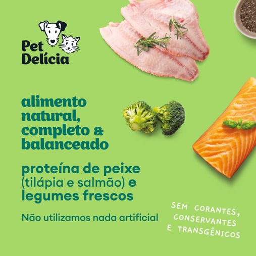 Patê Pet Delícia Natural para Gatos Sabor Filé de Peixe 320g