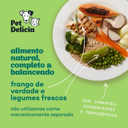 Patê Pet Delícia Natural para Gatos Sabor Frango com Mamão 320g