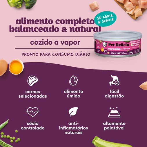 Patê Pet Delícia Natural para Gatos sabor Maravilha de Frango 110g