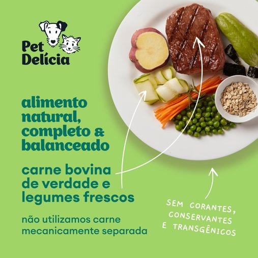 Patê Pet Delícia Natural para Gatos Sabor Picadinho de Carne 320g