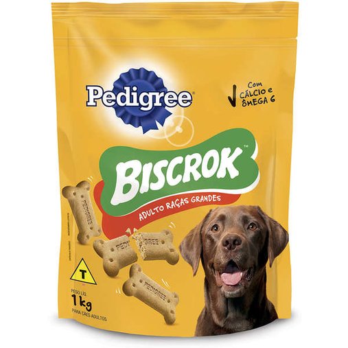 Biscoito Pedigree Biscrok para Cães Adultos Raças Grandes 1Kg