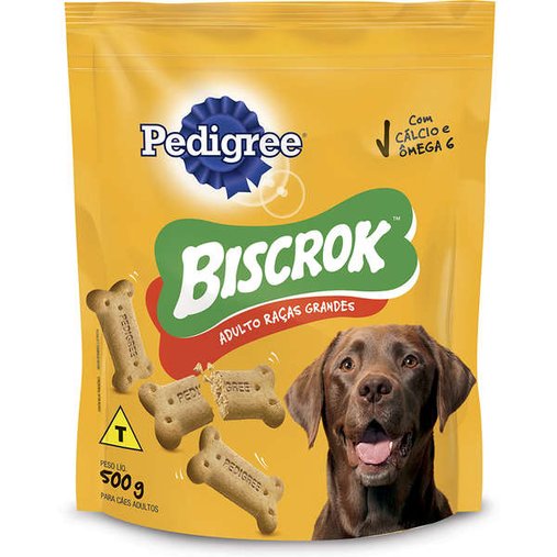 Biscoito Pedigree Biscrok para Cães Adultos Raças Grandes 500g