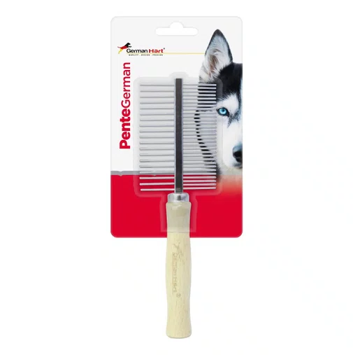 Pente Duplo Germanhart Madeira para Cães e Gatos