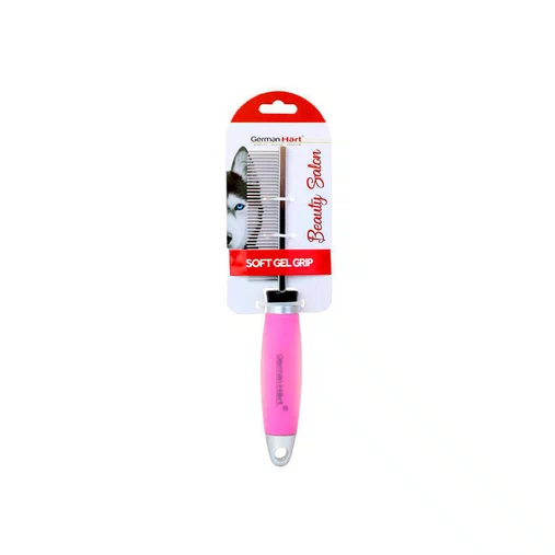 Pente Fino Germanhart 40 Dentes Gel Rosa para Cães e Gatos