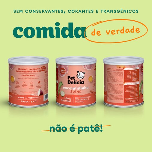 PET DELICIA GATO ESCONDIDINHO SUINO 320G