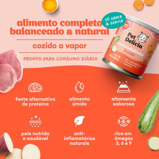 PET DELICIA GATO ESCONDIDINHO SUINO 320G