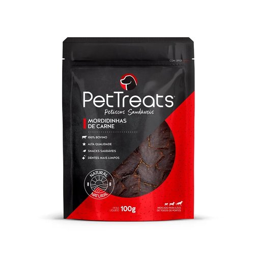 Petisco Natural PetTreats Mordidinhas de Carne para Cães 100g
