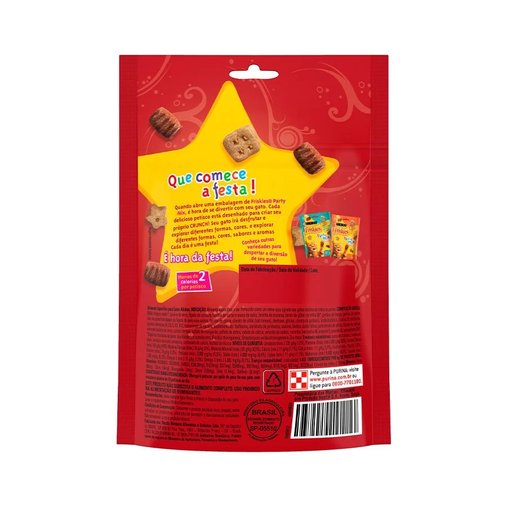 Petisco Friskies Party Mix Sabor Cordeiro, Carne Suína e Carne para Gatos Adultos 40g