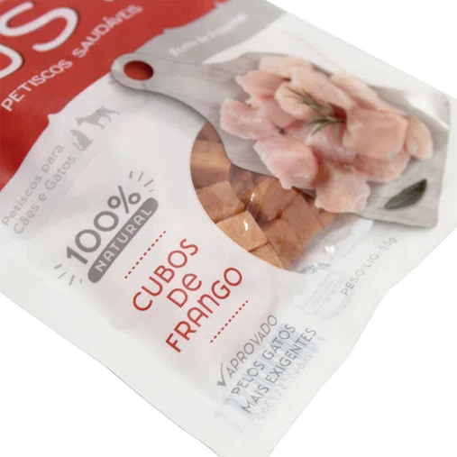 Petisco Just Cubos para Cães e Gatos Sabor Frango 55g