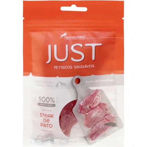 Petisco Just Para Cães e Gatos Sabor Steak de Pato 55g
