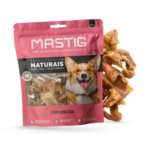 Petisco Mastig Strips Suíno para Cães 200g