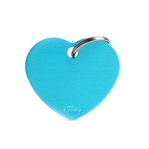 Placa Personalizável de Identificação Coração Básico G Azul Claro