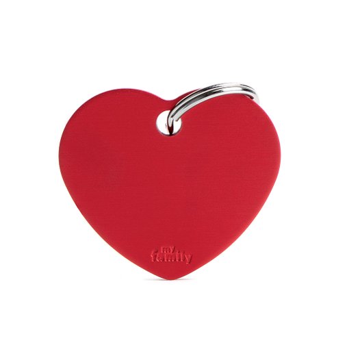 Placa Personalizável de Identificação Coração Básico G Vermelho