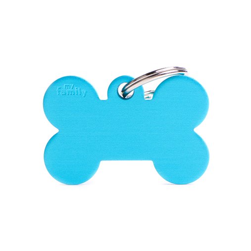 Placa Personalizável de Identificação Osso Básico G Azul Claro