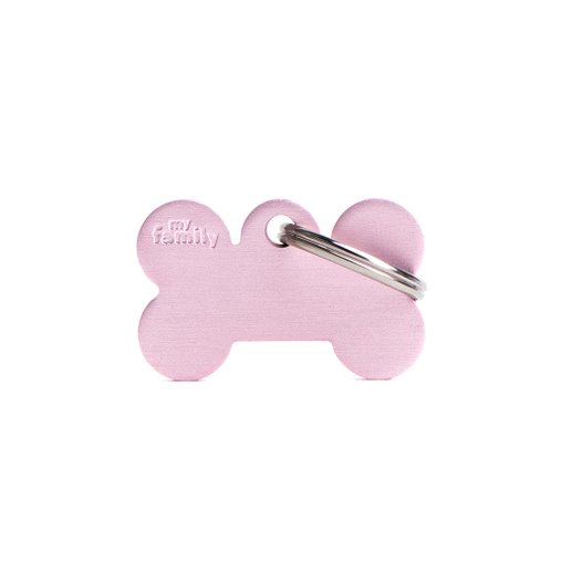 Placa Personalizável de Identificação Osso Básico P Rosa