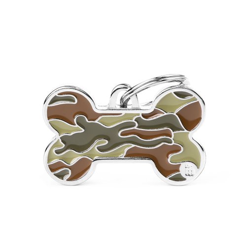 Placa Personalizável de Identificação Osso M Camuflado