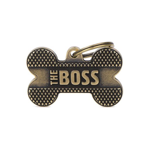 Placa Personalizável de Identificação Osso "The Boss" M Bronze
