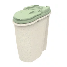 Porta Ração Plast Pet Dispenser Home Cinza para Cães e Gatos 25L