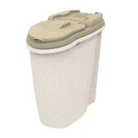 Porta Ração Plast Pet Dispenser Home Cinza para Cães e Gatos 25L