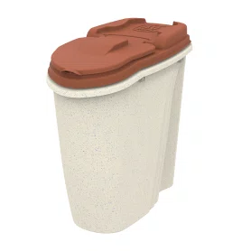 Porta Ração Plast Pet Dispenser Home Cinza para Cães e Gatos 25L