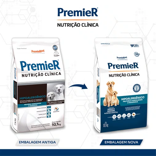 Premier Nutrição Clinica para Cães Hipoalergenico HID MD/GR 10,1Kg