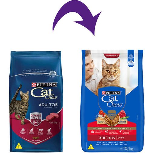 Ração Cat Chow para Gatos Adultos Sabor Carne 10,1Kg