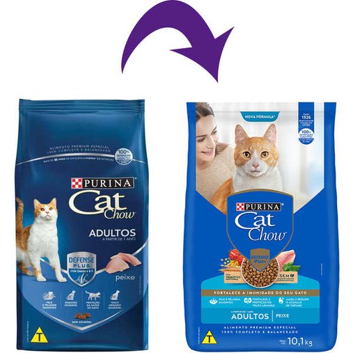 Ração Cat Chow para Gatos Adultos Sabor Peixe 10,1Kg
