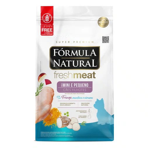 Ração Fórmula Natural Freshmeat para Cães Filhotes Raças Pequenas e Mini Sabor Frango e Mandioca 1Kg